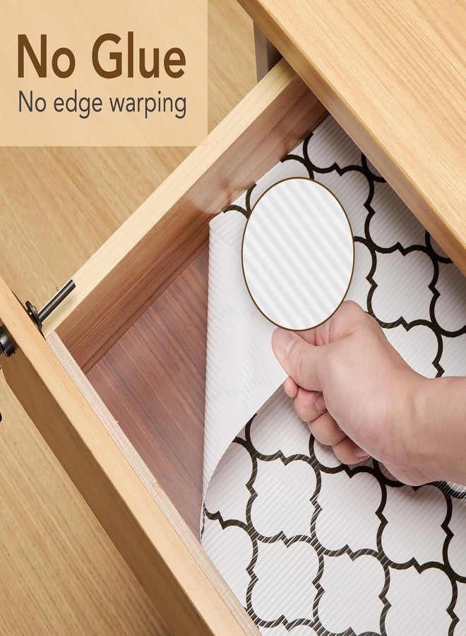 WHISKET - Non-Slip Cabinet Liner, Washable Oil-Proof for Kitchen Cabinet, Shelves, Refrigerator, Storage, Desks, Non Adhesive Drawers (45cm X 500cm - White Window) - Image 4